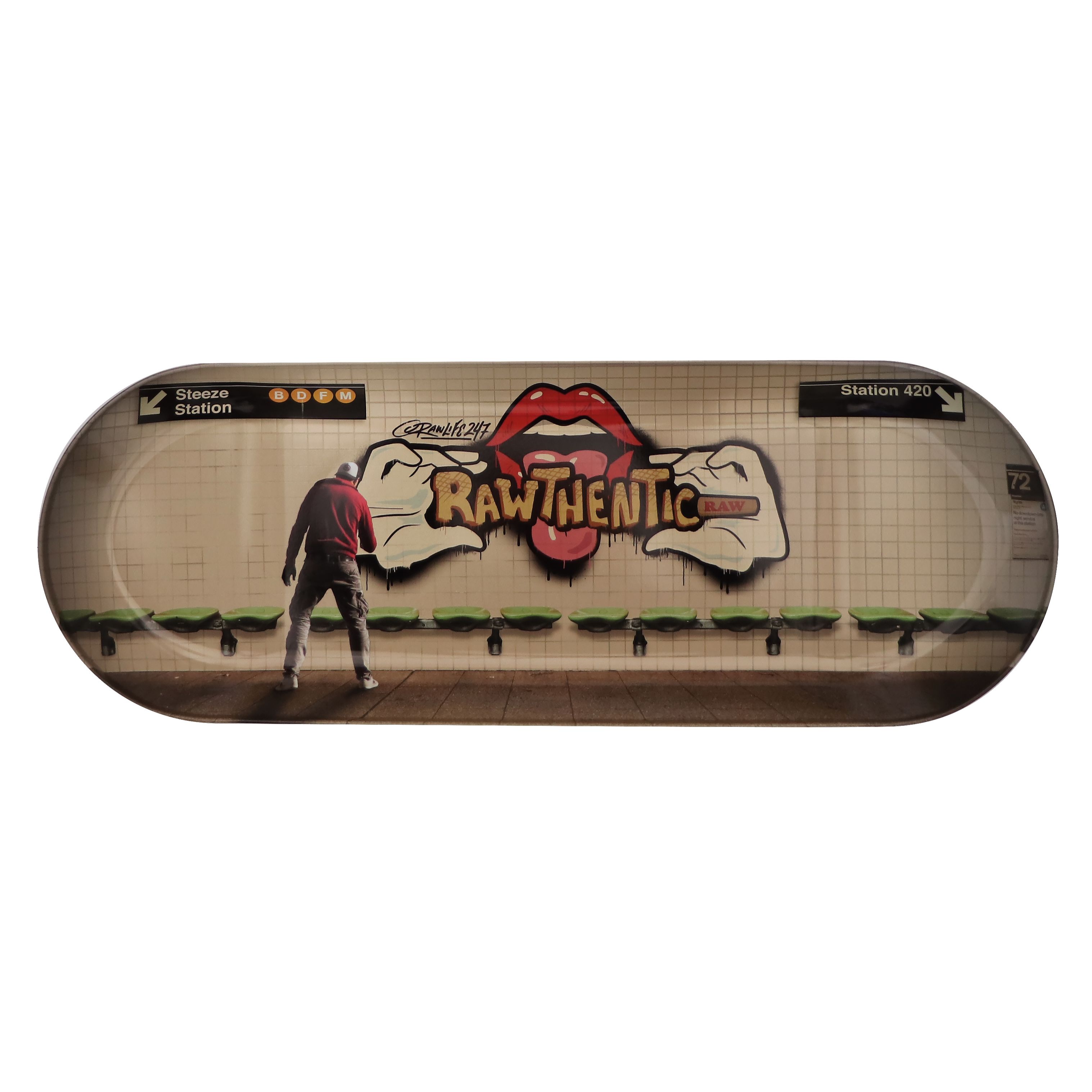 RAW Metal Skate Deck Rolling Tray - GRAFFITI 2