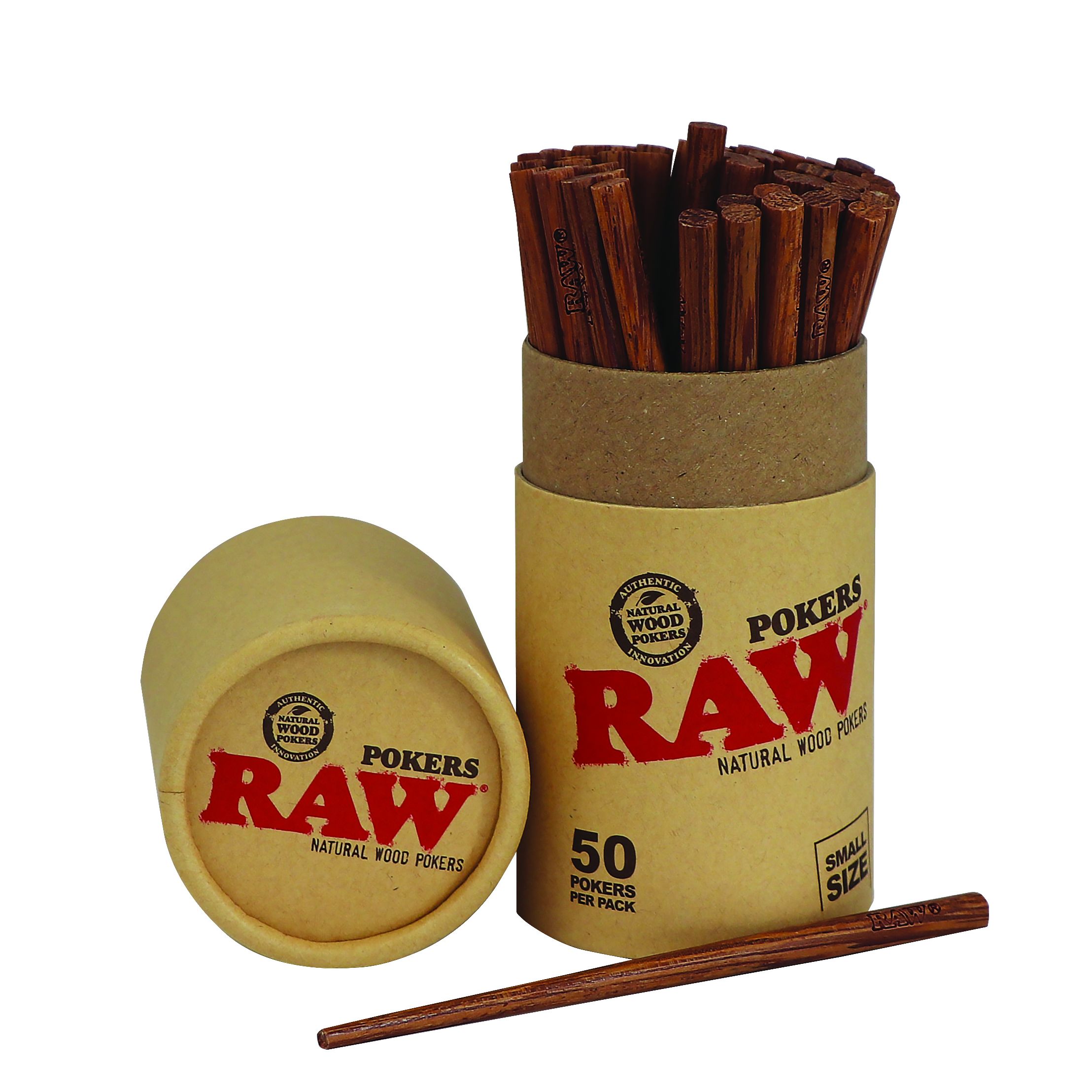 RAW Wooden Pokers (113mm) - 50pc Display