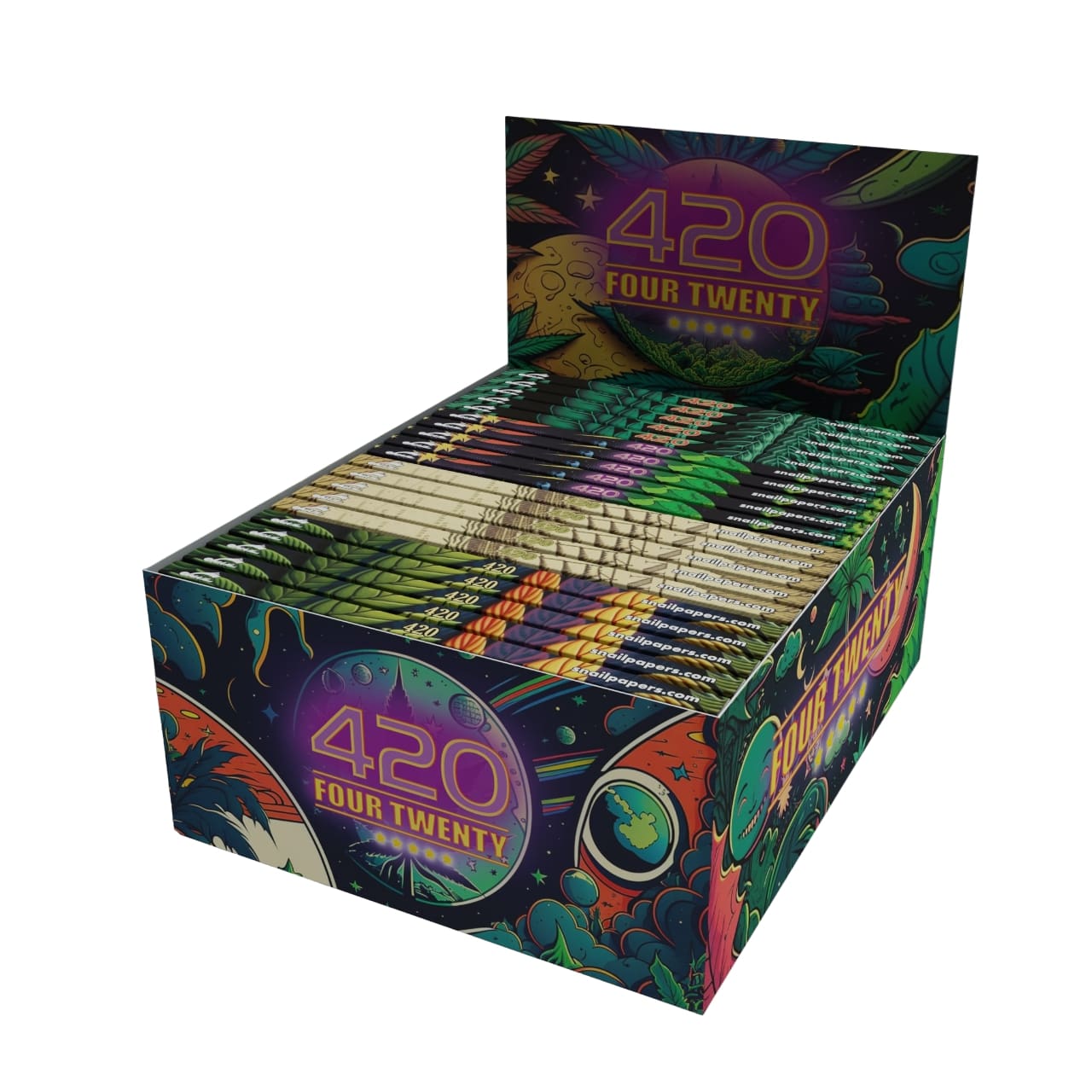 Snail Rolling Papers KS+tips magnetic closure "420" x20pcs