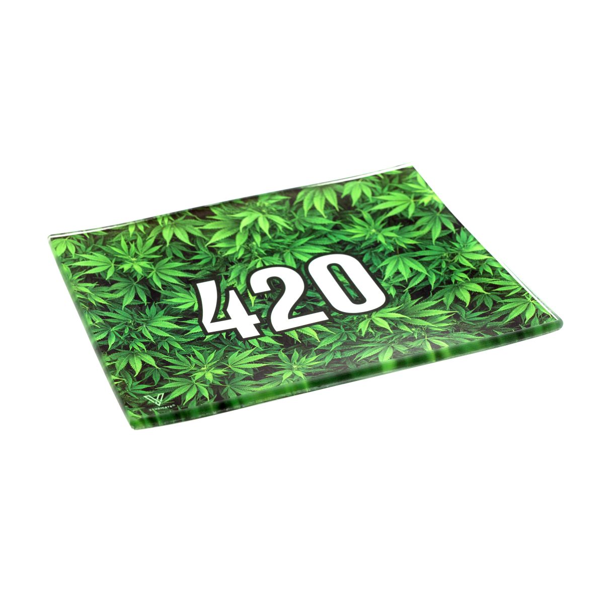 84% DISCOUNT - V-SYNDICATE GLASS ROLLING TRAY SMALL 420 GREEN