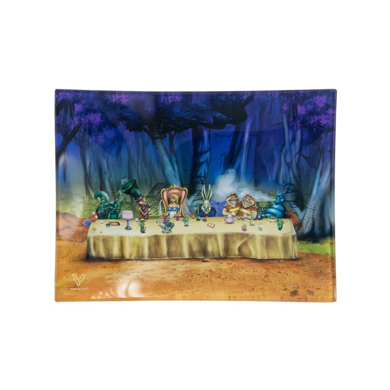 V-SYNDICATE GLASS ROLLING TRAY SMALL ALICE TEA PARTY