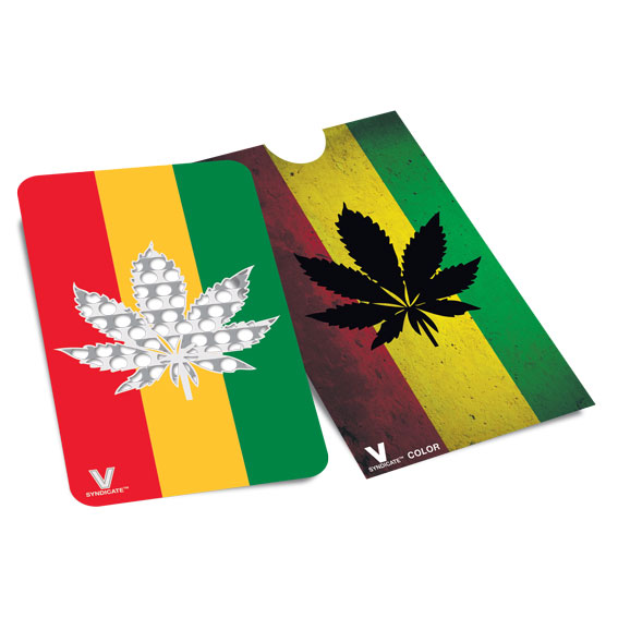 V Syndicate Grinder Card - Rasta Leaf