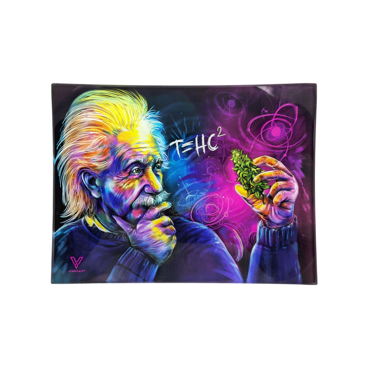 50% DISCOUNT - V-SYNDICATE GLASS ROLLING TRAY SMALL-T=HC2