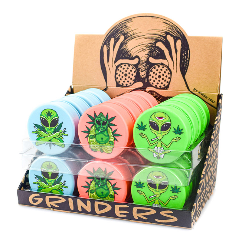 Alien Leaves Plastic Grinder Display 24pcs