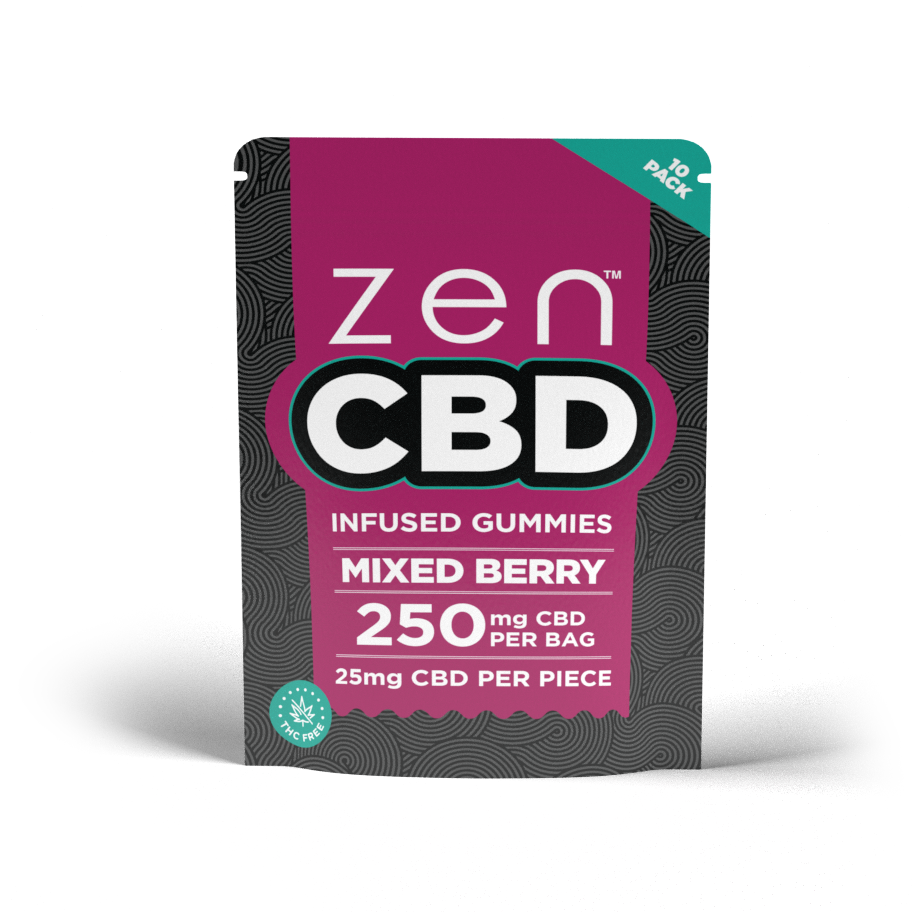 ZEN CBD Infused Gummies 250mg/σακουλάκι - Mixed Berry x 10 σακουλάκια